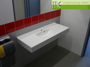 Brno Waterworks and Sewerage, a.s._Brno - Pisarky, countertops Flexible47 with oval integrated washbasins FJORD50