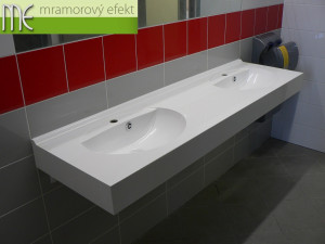 Brno Waterworks and Sewerage, a.s._Brno - Pisarky, countertops Flexible47 with oval integrated washbasins FJORD50