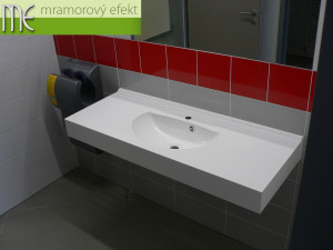 Brno Waterworks and Sewerage, a.s._Brno - Pisarky, countertops Flexible47 with oval integrated washbasins FJORD50